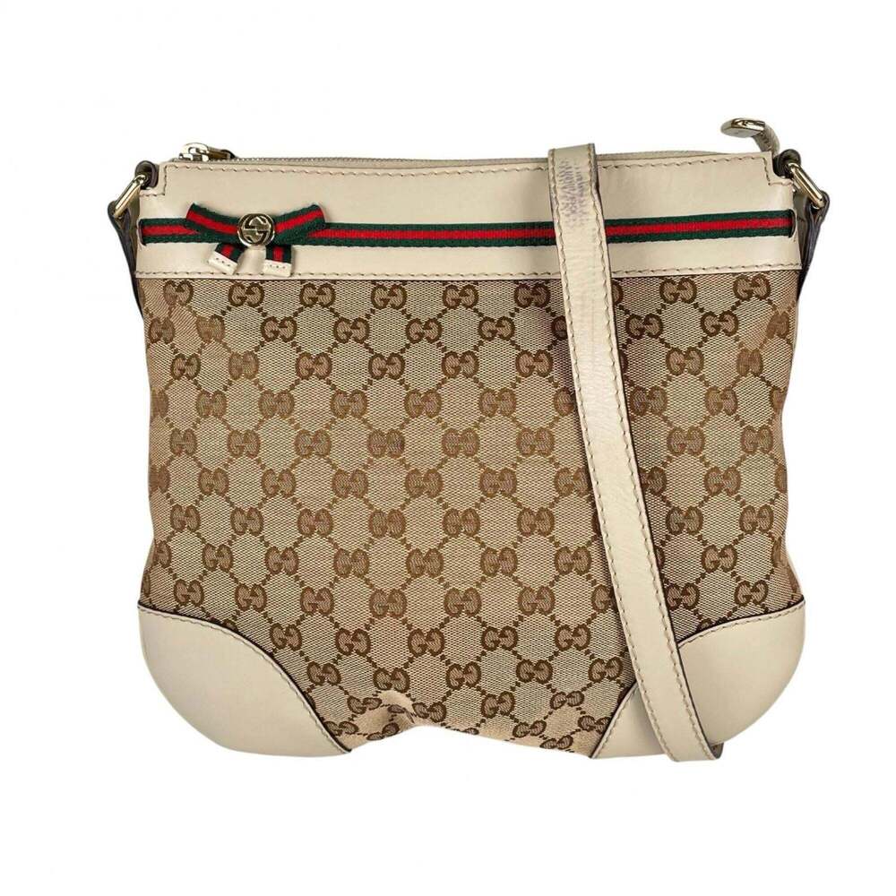 GUCCI Authentic Cream Canvas Shoulder Bag